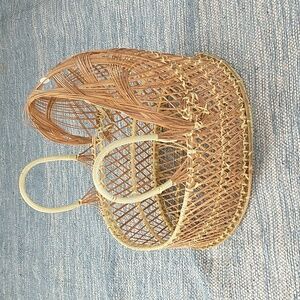 Japandi ratton wicker bassinet for dolls or toys